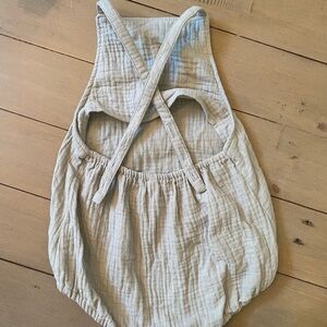 Rylee + Cru Criss Cross Romper || Seafoam - 18-24M